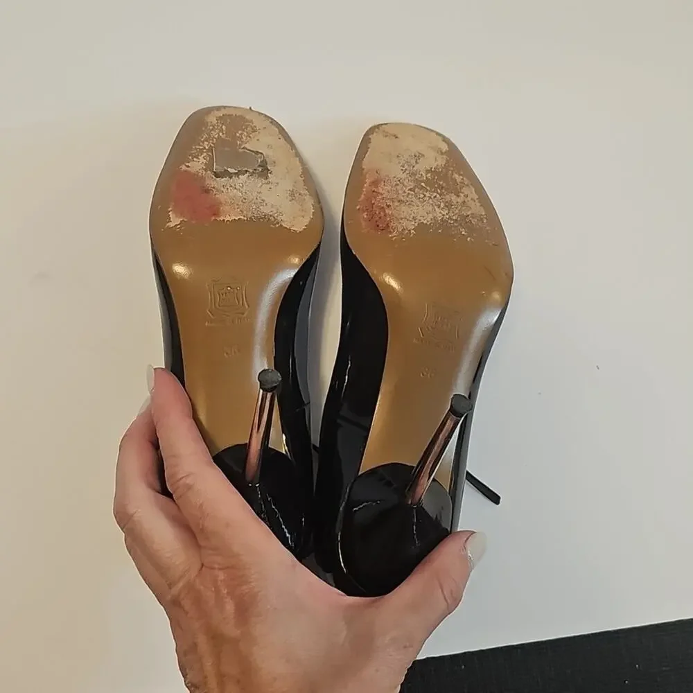 Lanvin River 2006 Womens 36 Italian Patent Leather Strappy Classy Sexy Stilleto